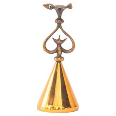 Copper and brass Hand Dinner Bell vienna around 1960s