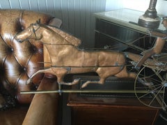 Copper and Brass Horse and Sulky Weathervane, Great Piece of Folk Art