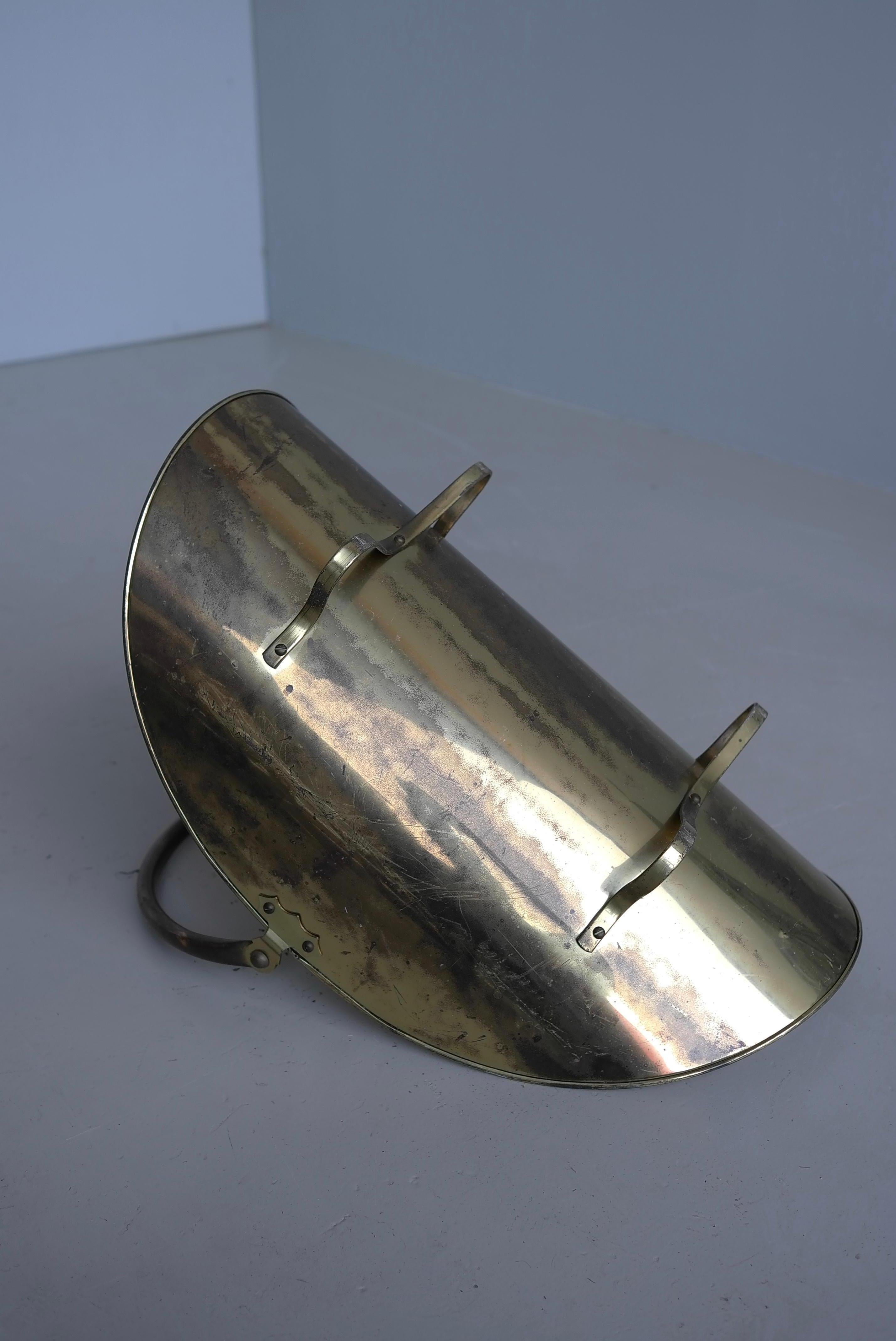Porte-bûches en cuivre et laiton , France 1950's 6