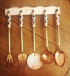 Copper and Brass Old Kitchen Utensils, Early 20th Century