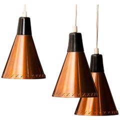 Copper and Brass Pendant Light by Hans-Agne Jakobsson, Sweden, 1950s