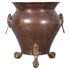 Retro Copper And Brass Planter Jardinière Maudoux Dinant, Belgium, circa 1960