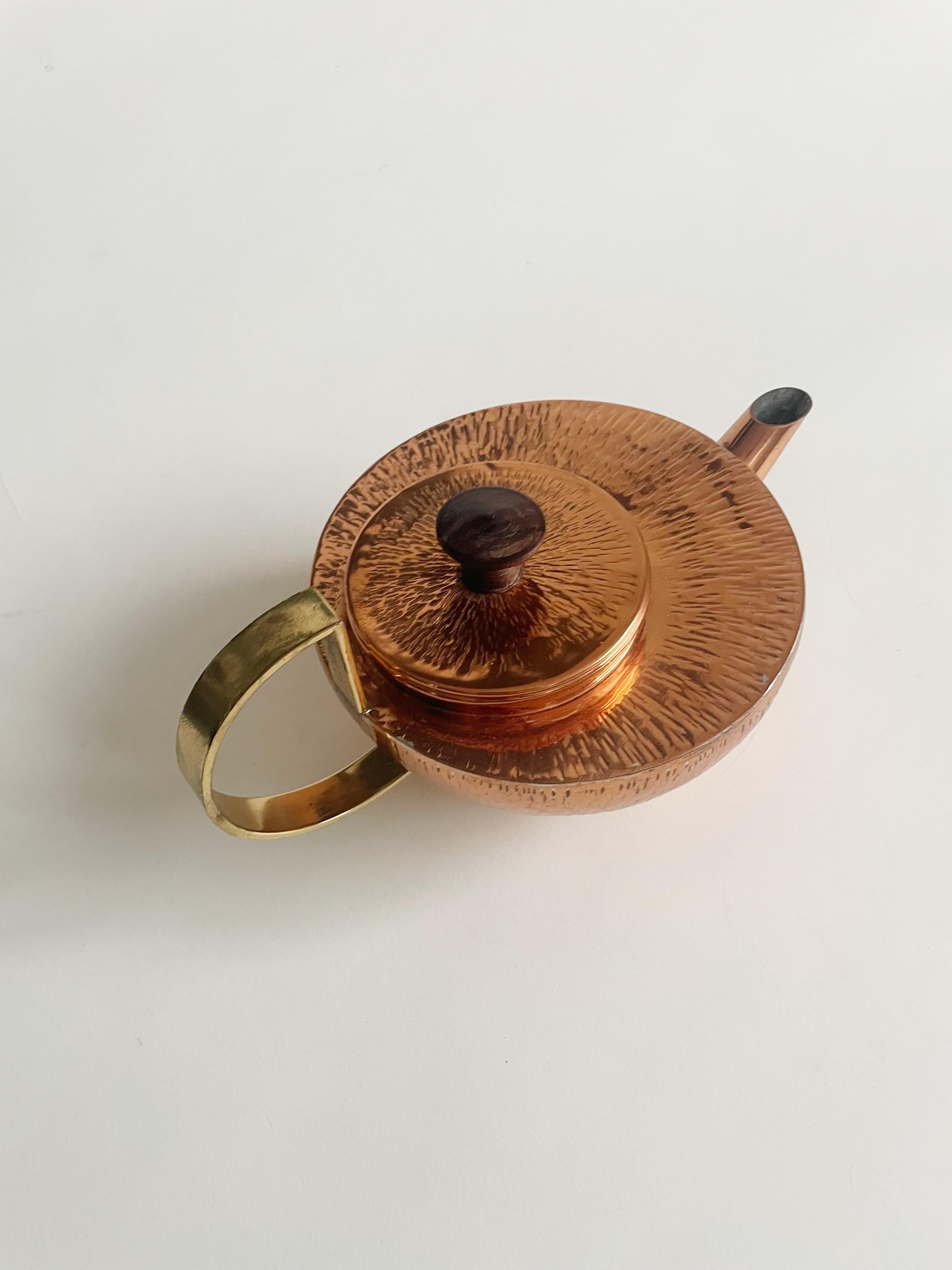North American Copper and Brass Postmodern Teapot