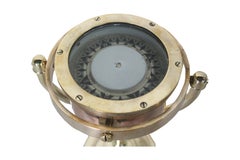 Copper and Brass Ship's Nautical Compass on Stand