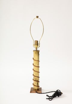 Copper and Brass Table Lamp, France. c. 1940