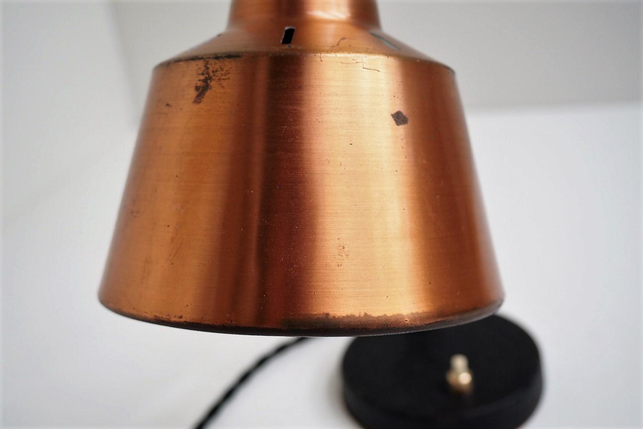 Copper and Brass Table Lamp in the Style of Lyfa, Modern Design from the 1950s For Sale 1