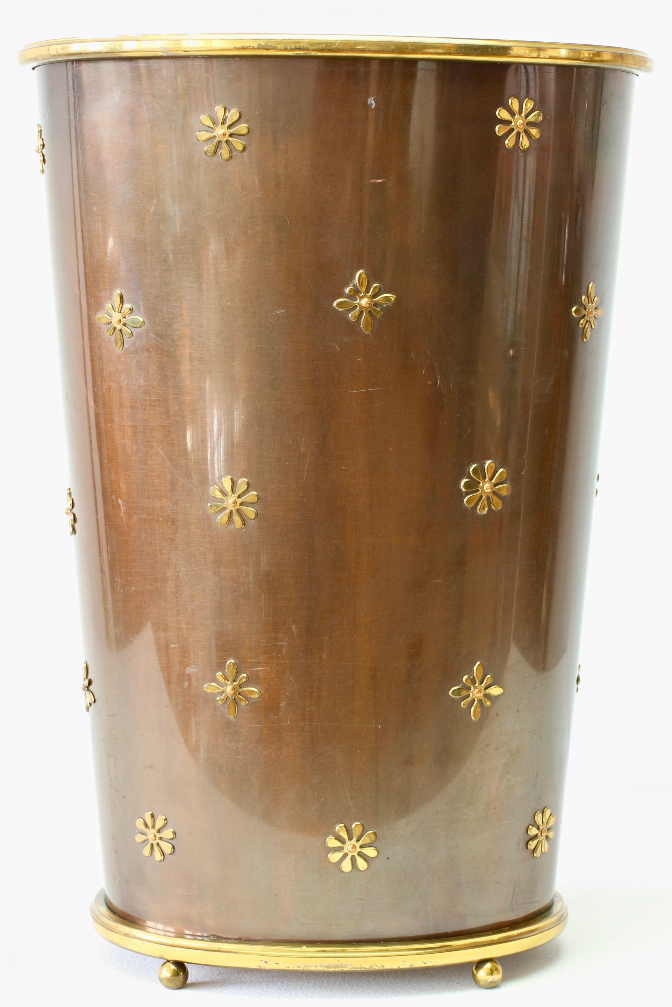 Copper and Brass Umbrella Stand by Vereinigte Werkstätten München, circa 1955 6