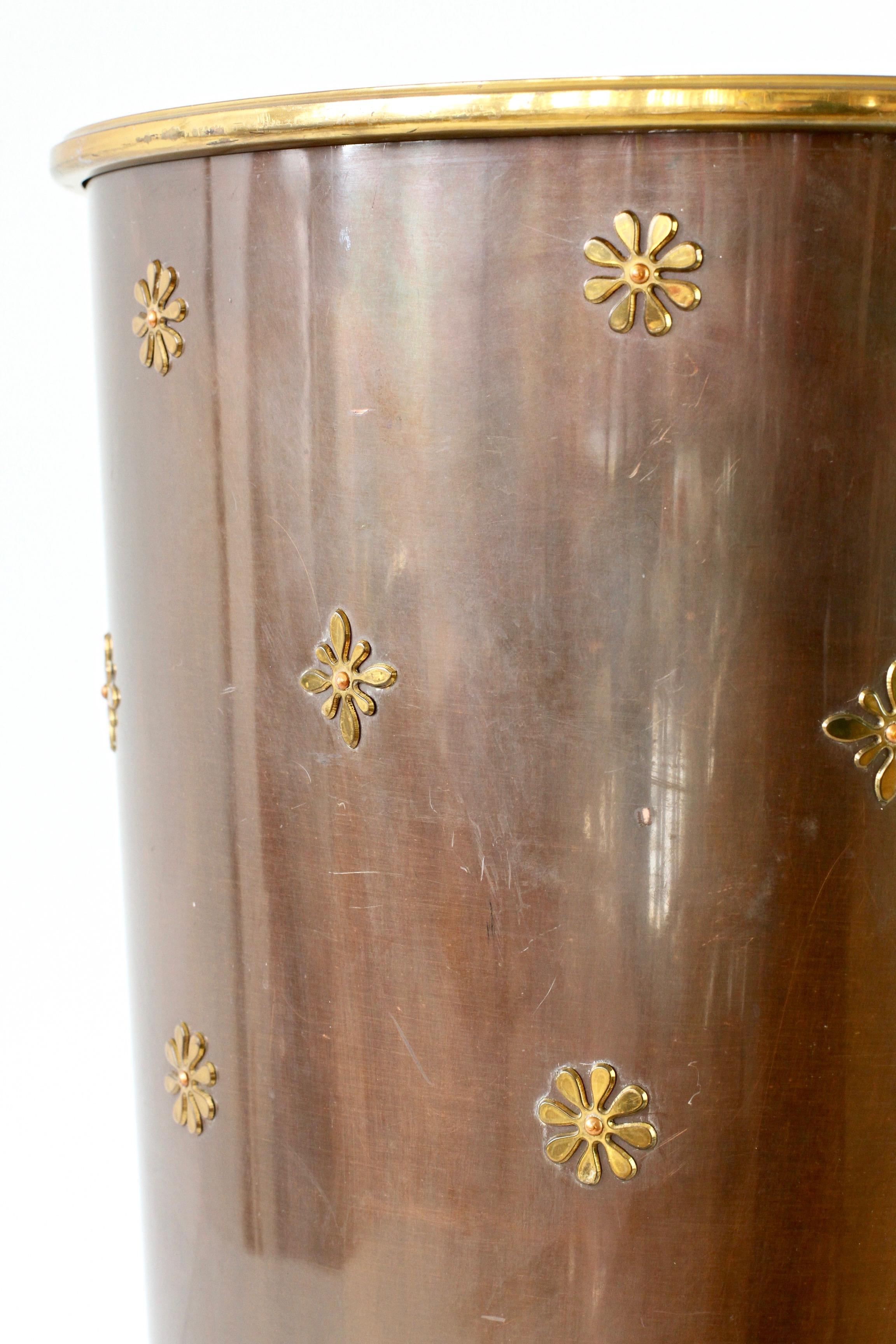 Copper and Brass Umbrella Stand by Vereinigte Werkstätten München, circa 1955 7