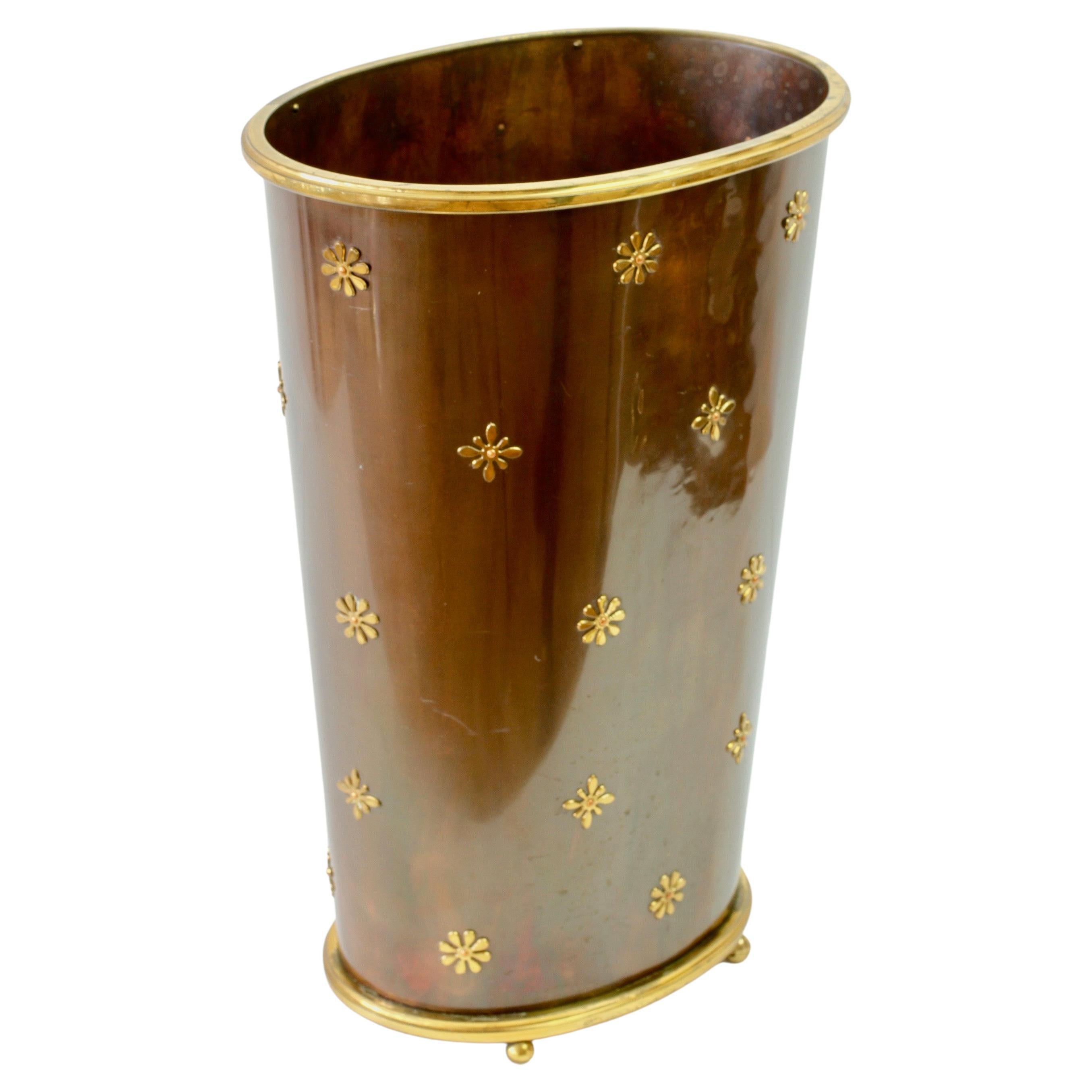 Copper and Brass Umbrella Stand by Vereinigte Werkstätten München, circa 1955