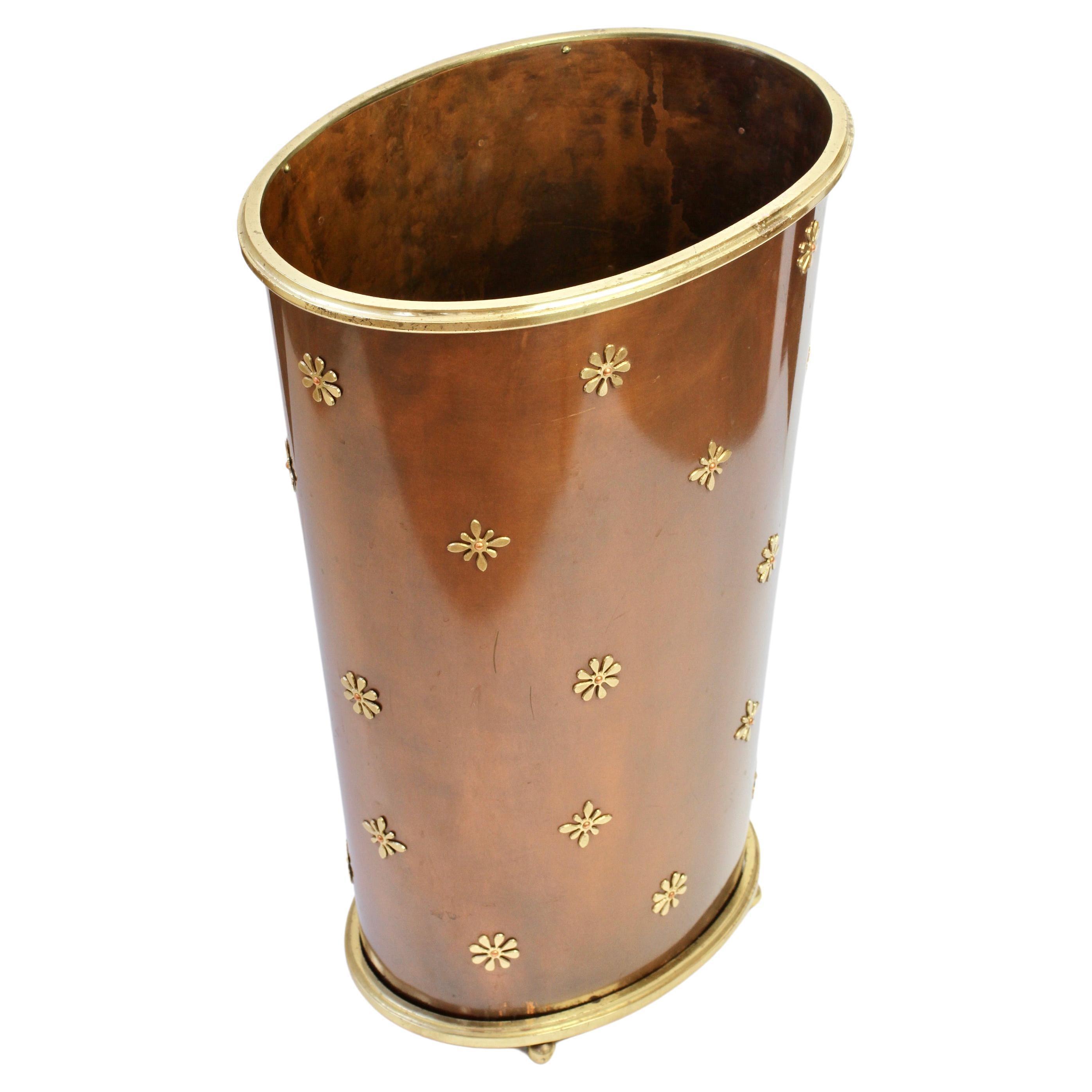 Copper and Brass Umbrella Stand by Vereinigte Werkstätten München, circa 1955