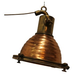 Copper and Brass Antique Nautical Search Light or Spot Light