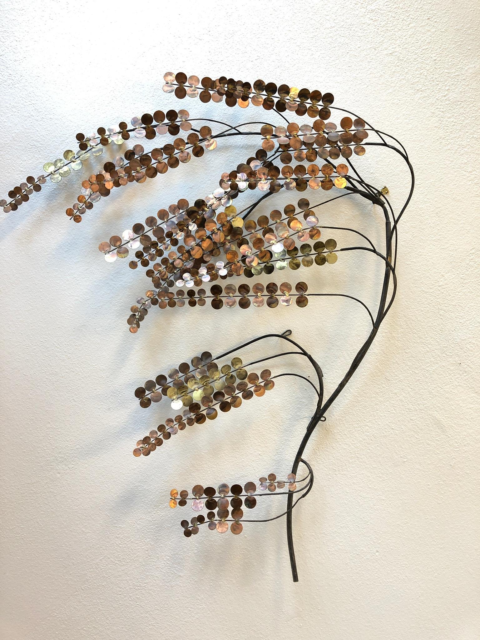 Late 20th Century Copper and Brass Wall Sculpture by Curtis Jeré