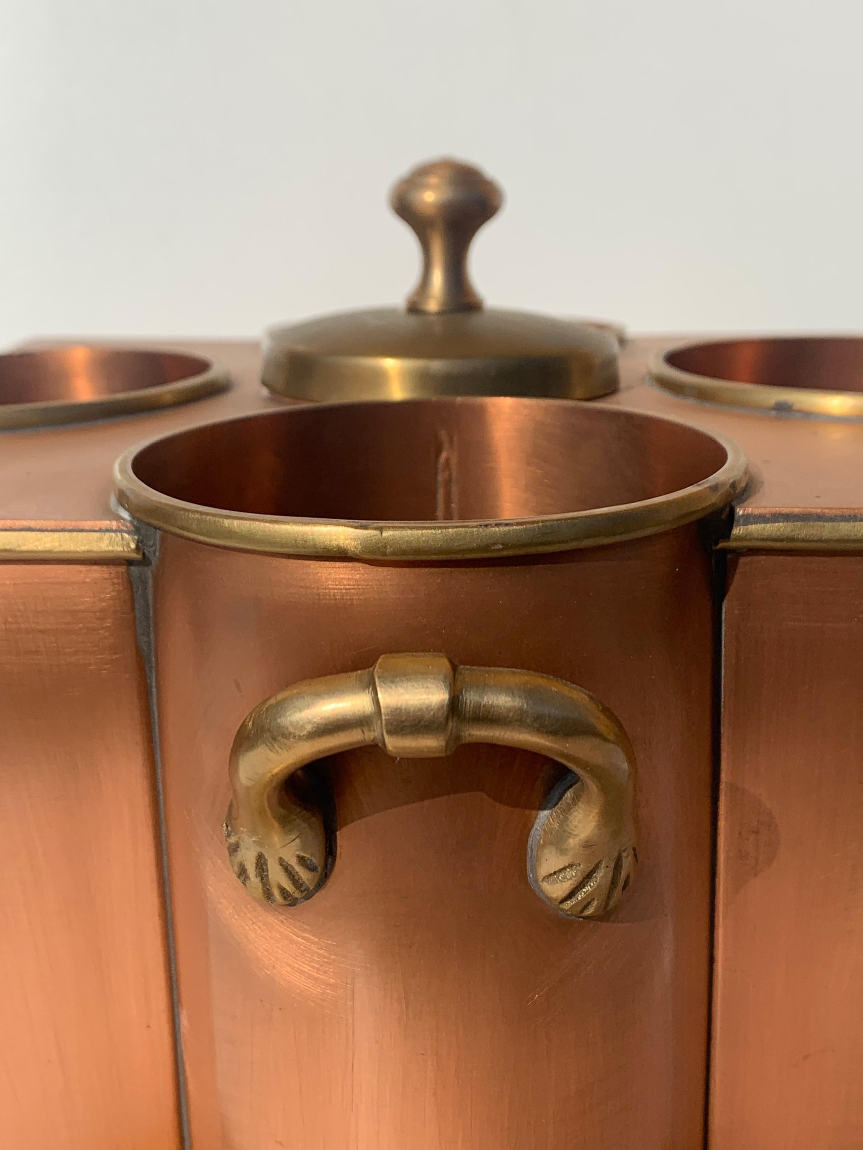 Copper and Brass Wine Beverage Cooler Holder In Good Condition In North Hollywood, CA