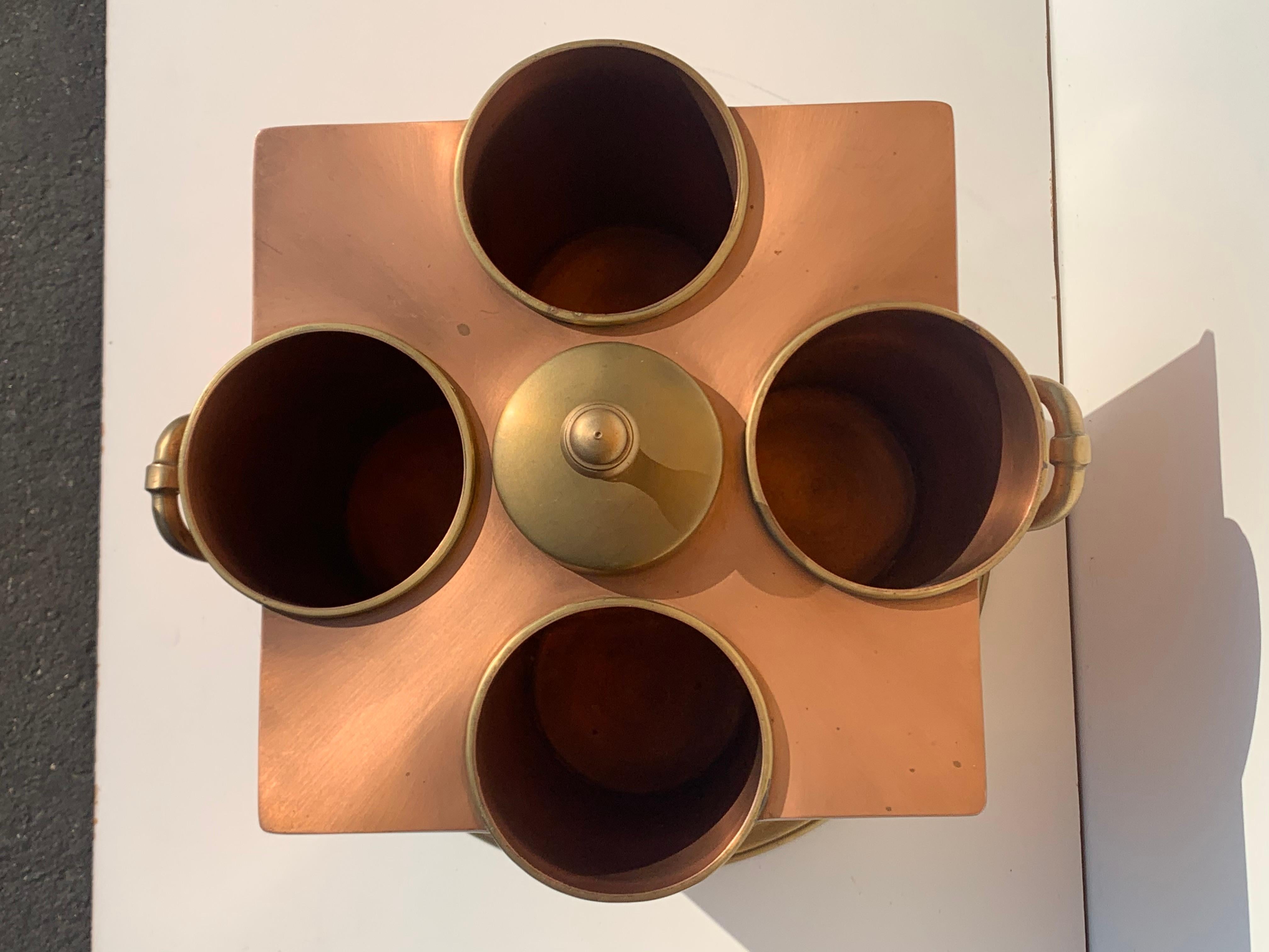Copper and Brass Wine Beverage Cooler Holder 1