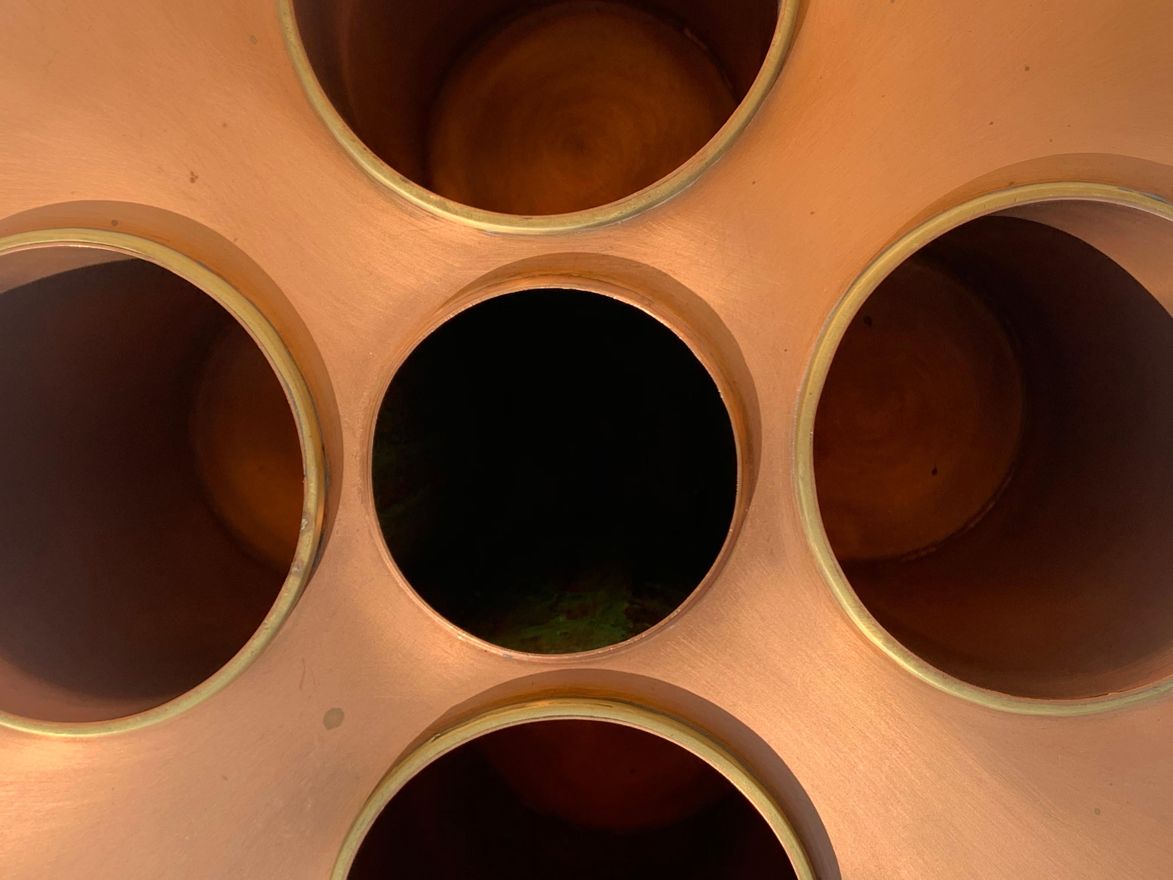 Copper and Brass Wine Beverage Cooler Holder 2