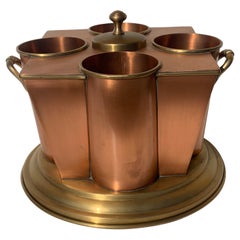 Used Copper and Brass Wine Beverage Cooler Holder