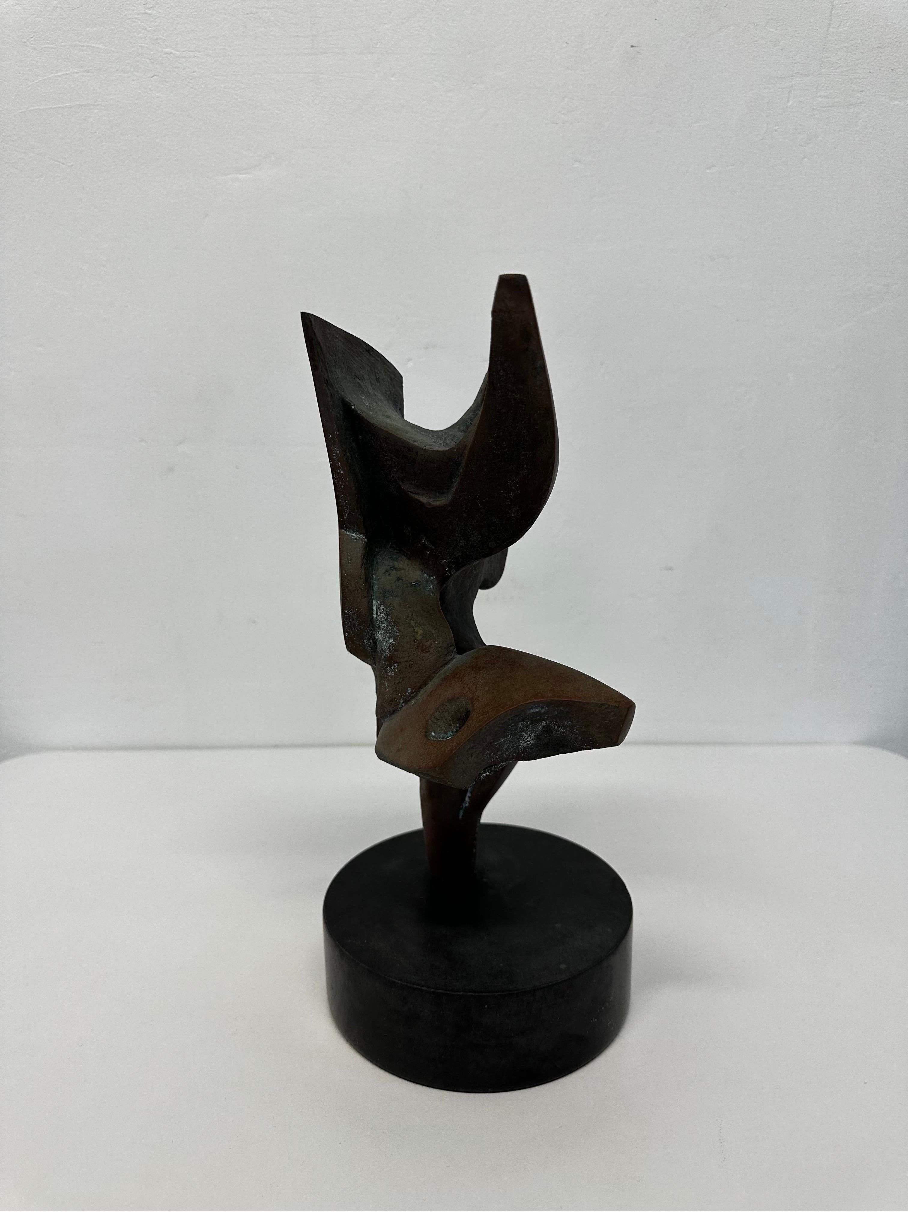 20th Century Copper and Bronze Abstract Dancer Sculpture Signed Kaufman For Sale