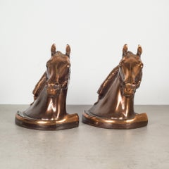 Copper and Bronze Plated Horse Head Bookends by Glady's Brown and Dodge c.1946