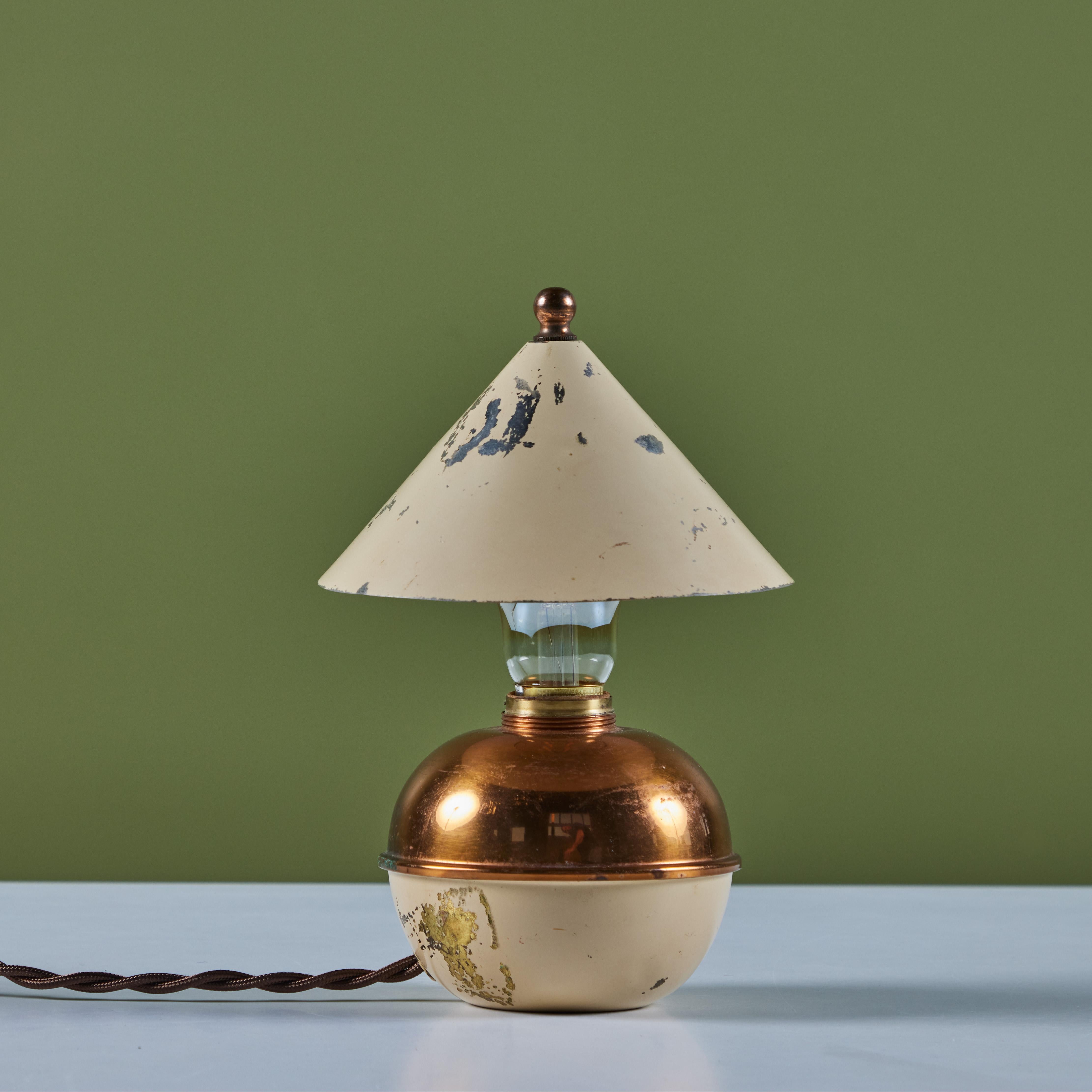 American Copper and Enamel Shade Glow Lamp by Ruth Gerth for Chase