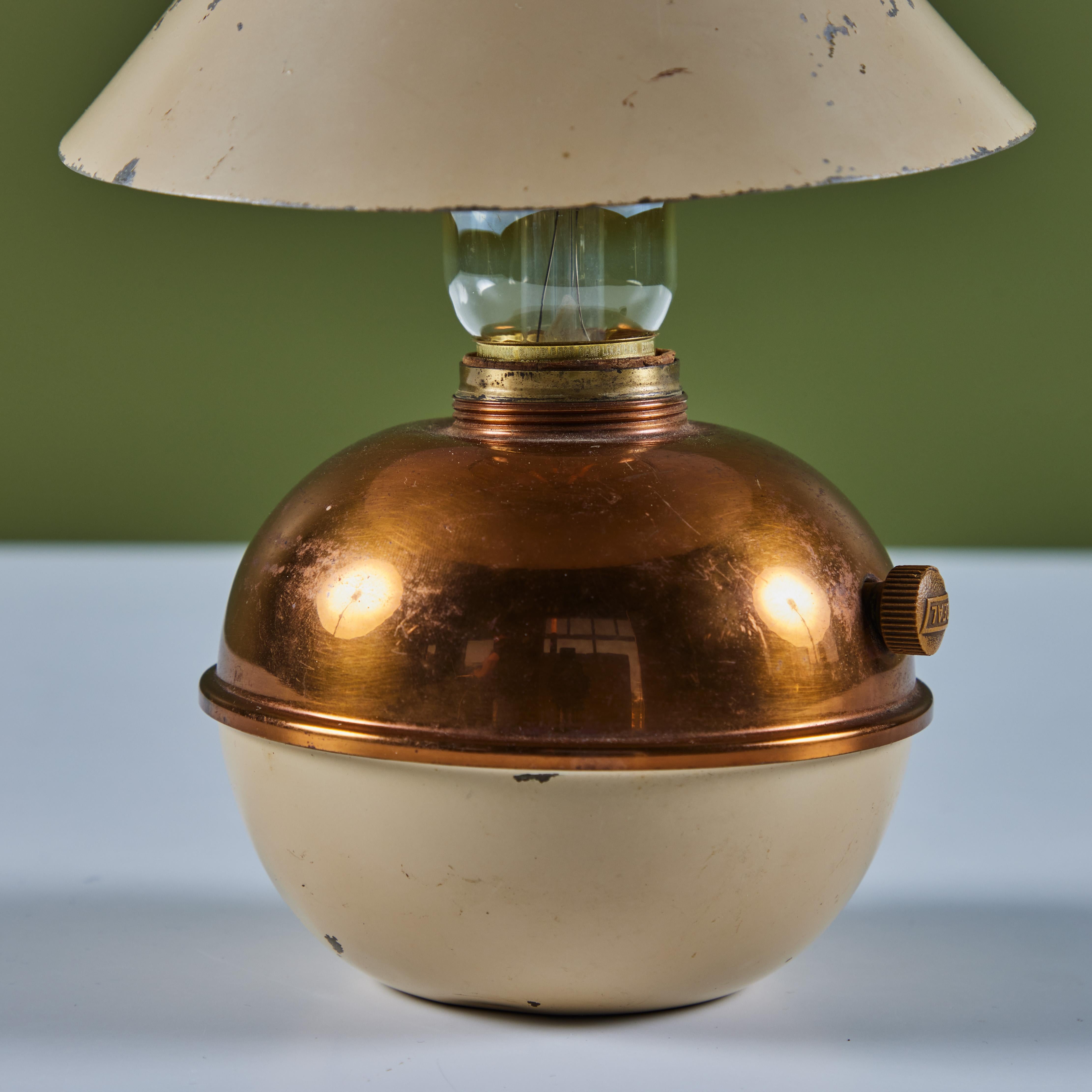 20th Century Copper and Enamel Shade Glow Lamp by Ruth Gerth for Chase