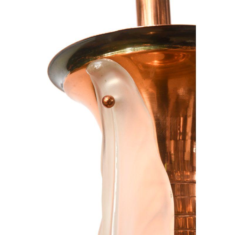 20th Century Copper and Glass Art Deco Petitot Pendant For Sale