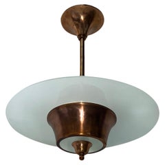 Copper and Glass Light Fixture
