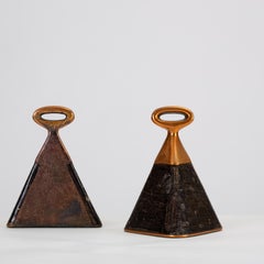 Copper and Leather Bookends by Ben Seibel for Raymor