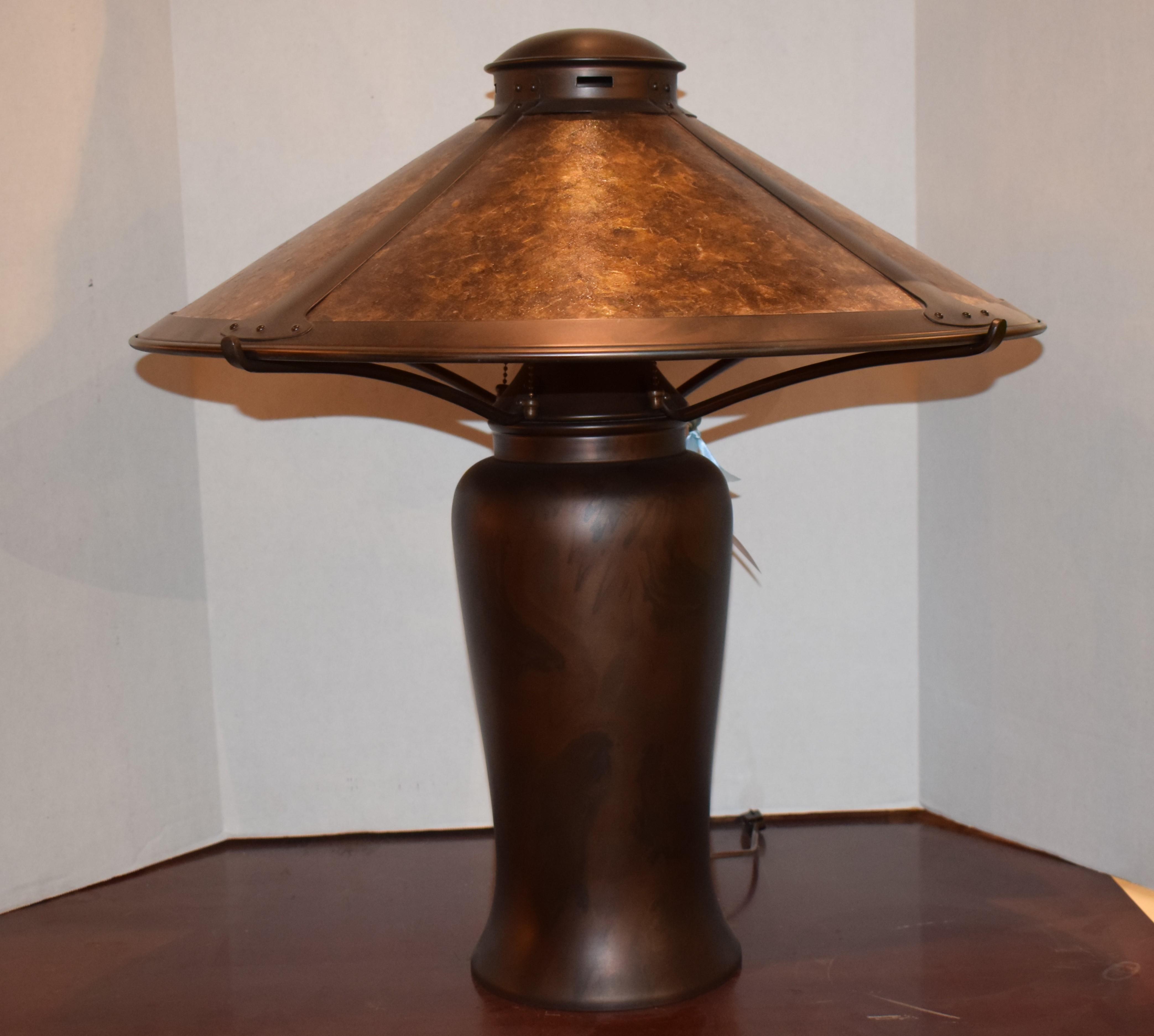 Lampada in rame e mica in vendita 3