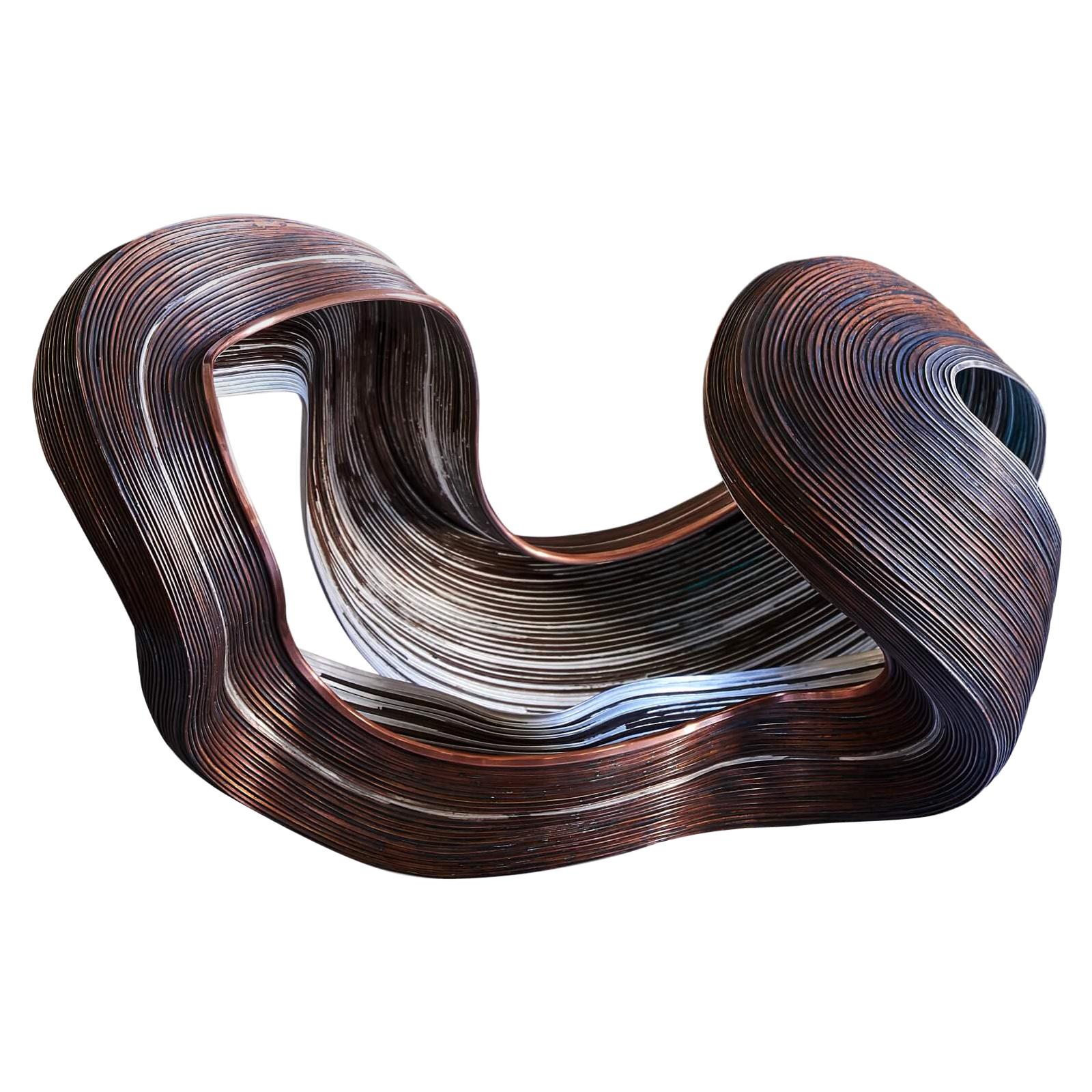 Copper and Silver Abstract Sculpture by Nan Nan Liu For Sale