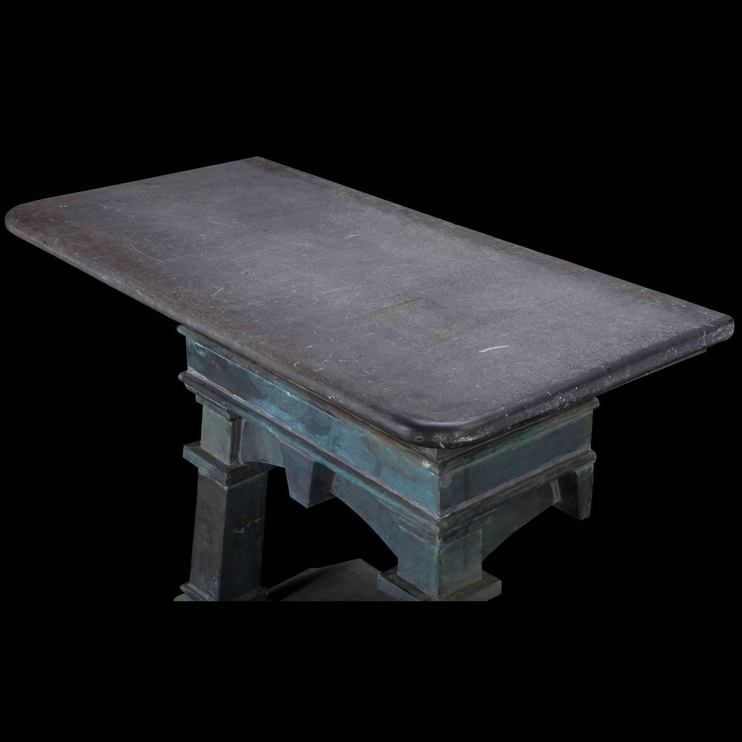 Early 20th Century Copper and Slate Console Table, England, circa 1900