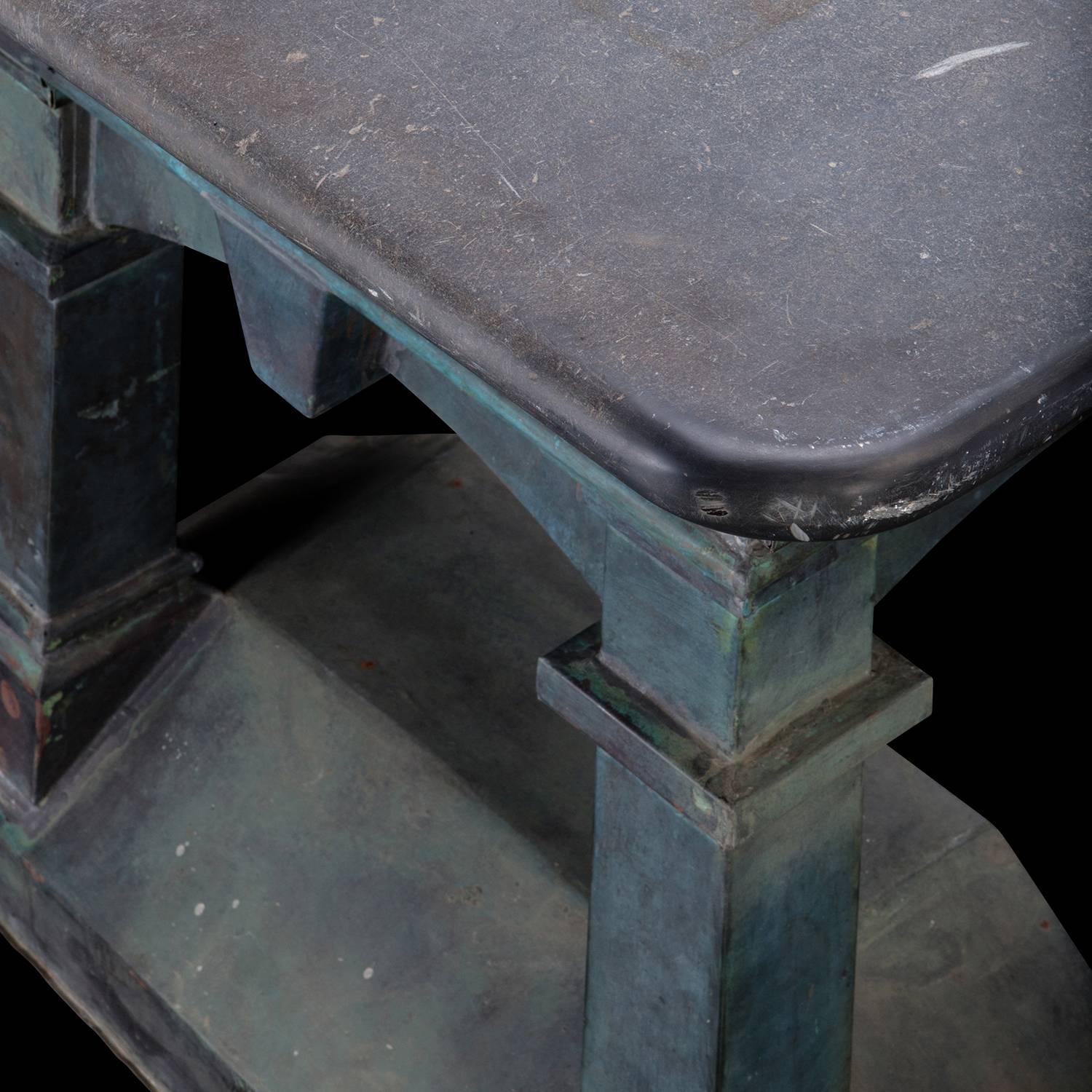 Copper and Slate Console Table, England, circa 1900 3