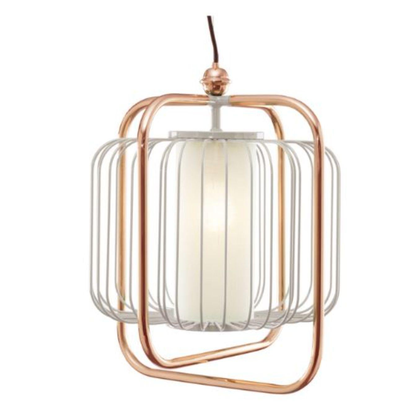 Copper and Taupe Jules III suspension lamp by Dooq
Dimensions: W 38 x D 38 x H 44 cm
Materials: lacquered metal, polished or brushed metal, copper.
abat-jour: cotton
Also available in different colours and