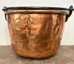 Copper Apple Cauldron with wrought iron handles and mounts