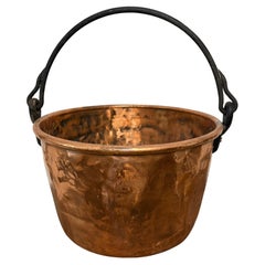 Copper Apple Cauldron with wrought iron handles and mounts