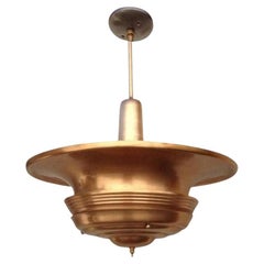 Used Copper Art Deco Ceiling Hanging Pendant