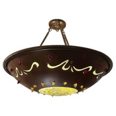 Lampadario a sospensione Copper Art Glass Studio Brutalist