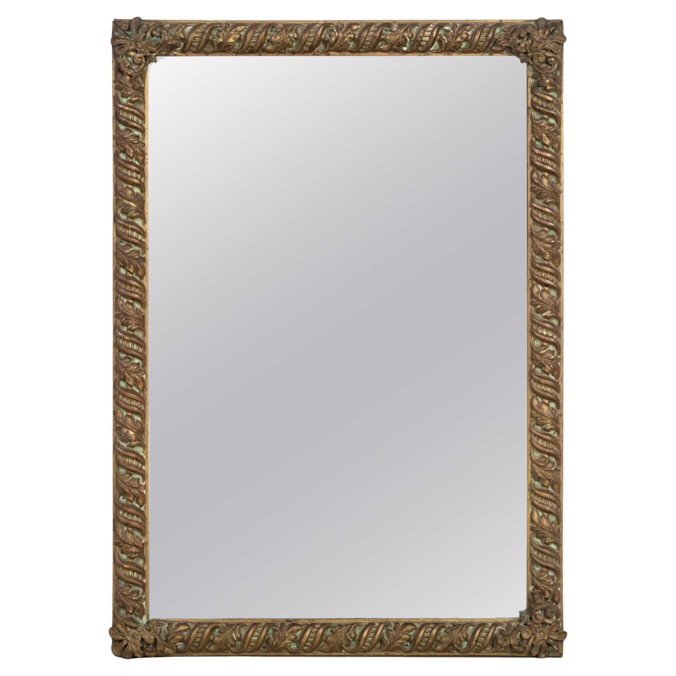 Miroir rectangulaire en cuivre de style Arts & Crafts, début du 20e siècle en vente