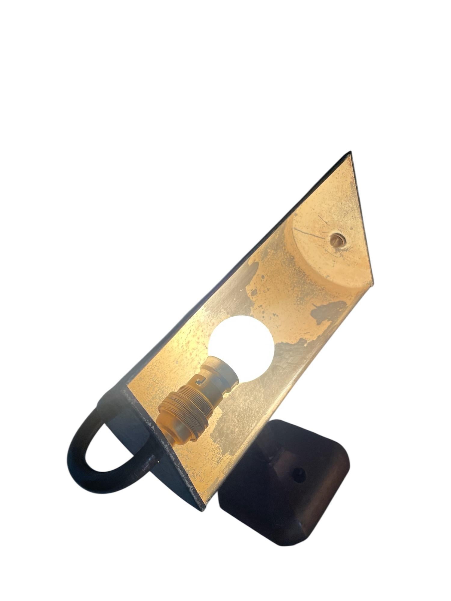 Copper Banker's Desk Lamp, dark green shade, England 1930's For Sale 7