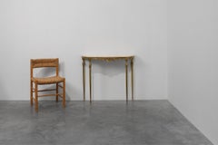 Konsolentisch im Louis-XVI-Stil mit Kupfersockel und Travertinplatte, Italien