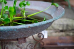 Copper Basin with Antique Scroll Base