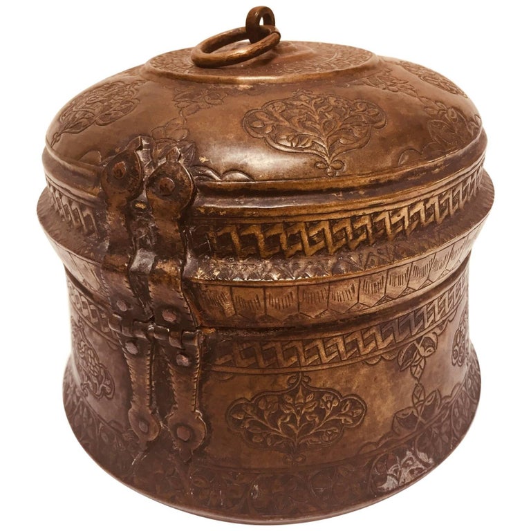 Copper Betel Nut Lidded Trinket Box at 1stDibs