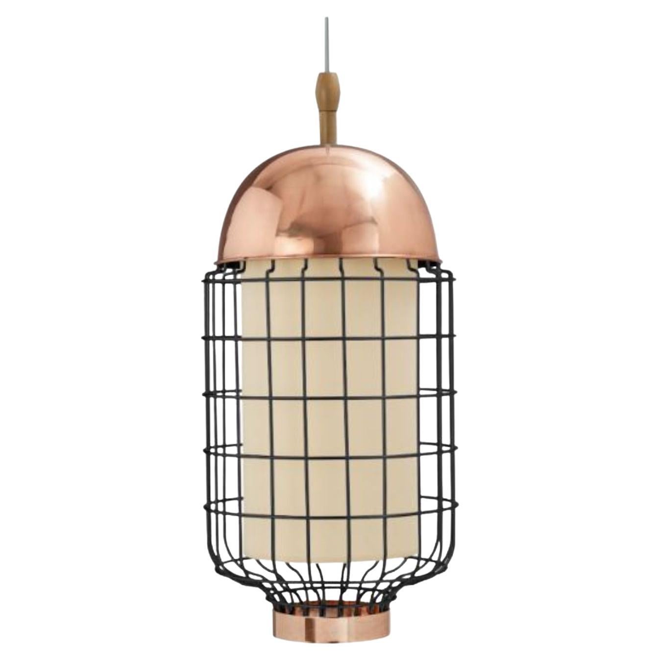 Copper Black Magnolia II Suspension Lamp with Copper Ring by Dooq For Sale