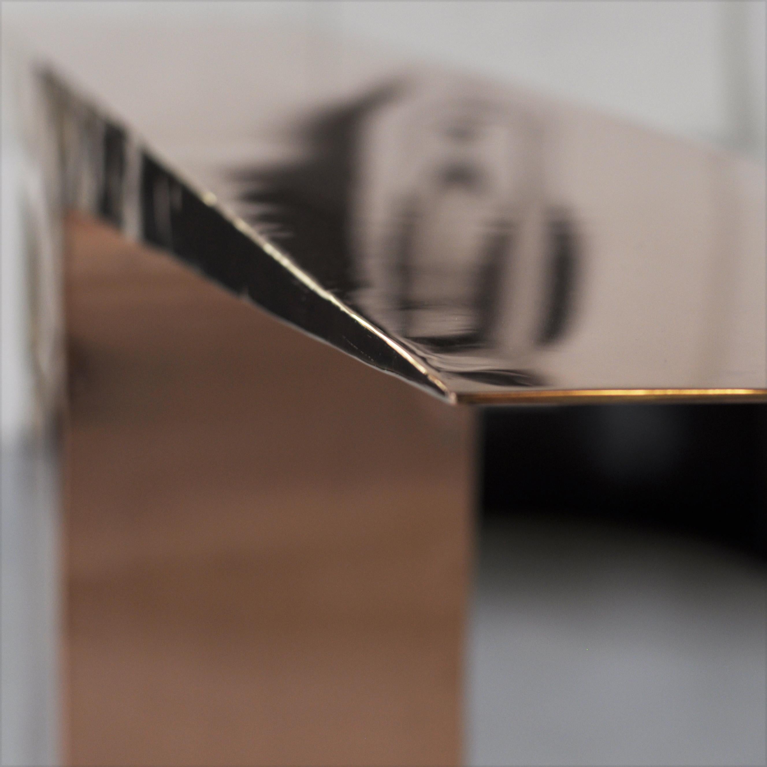 Post-Modern Copper Blade Console by Pol Quadens For Sale