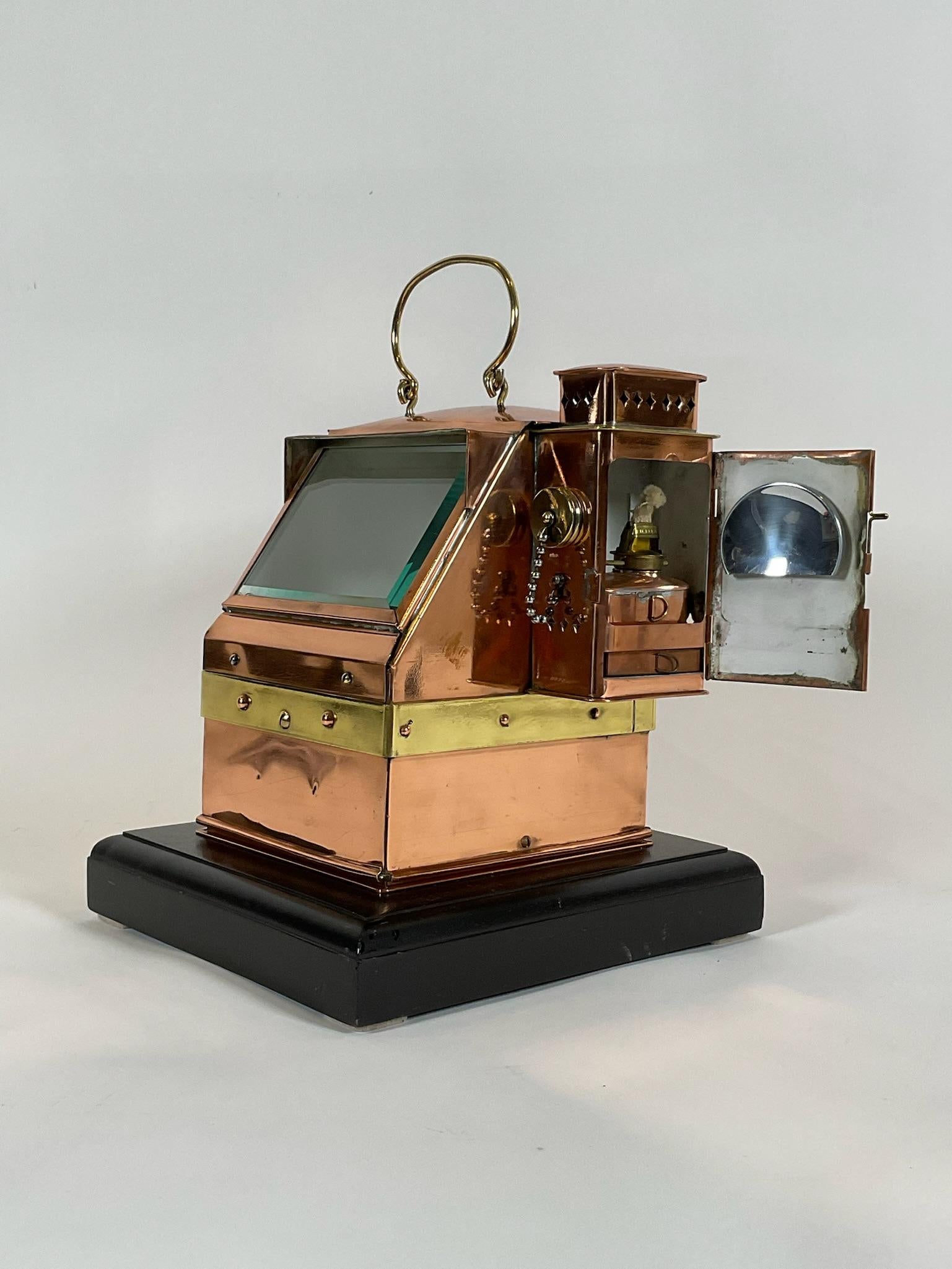 Copper Boat Binnacle with Compass In Good Condition In Norwell, MA