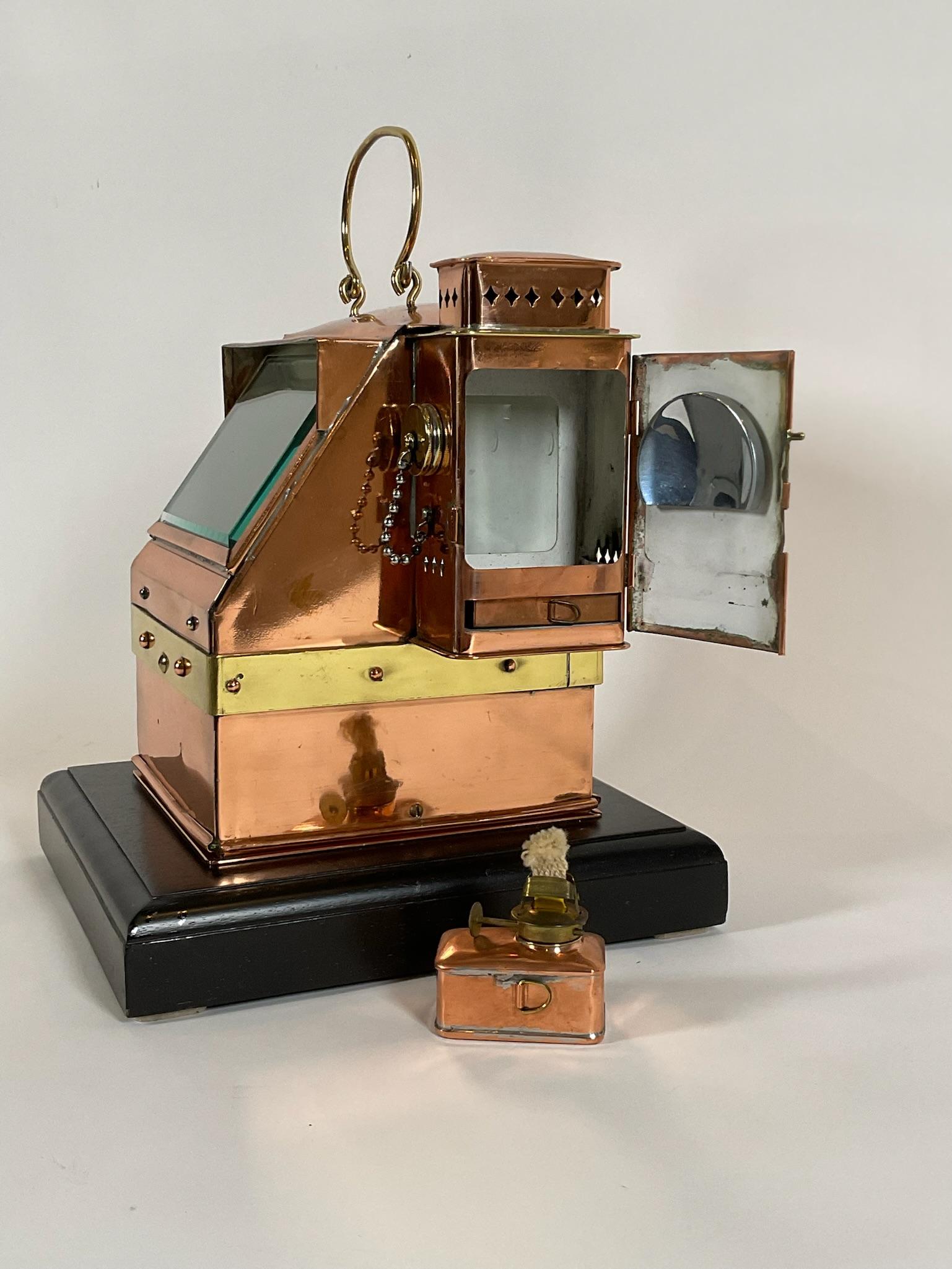 Mid-20th Century Copper Boat Binnacle with Compass