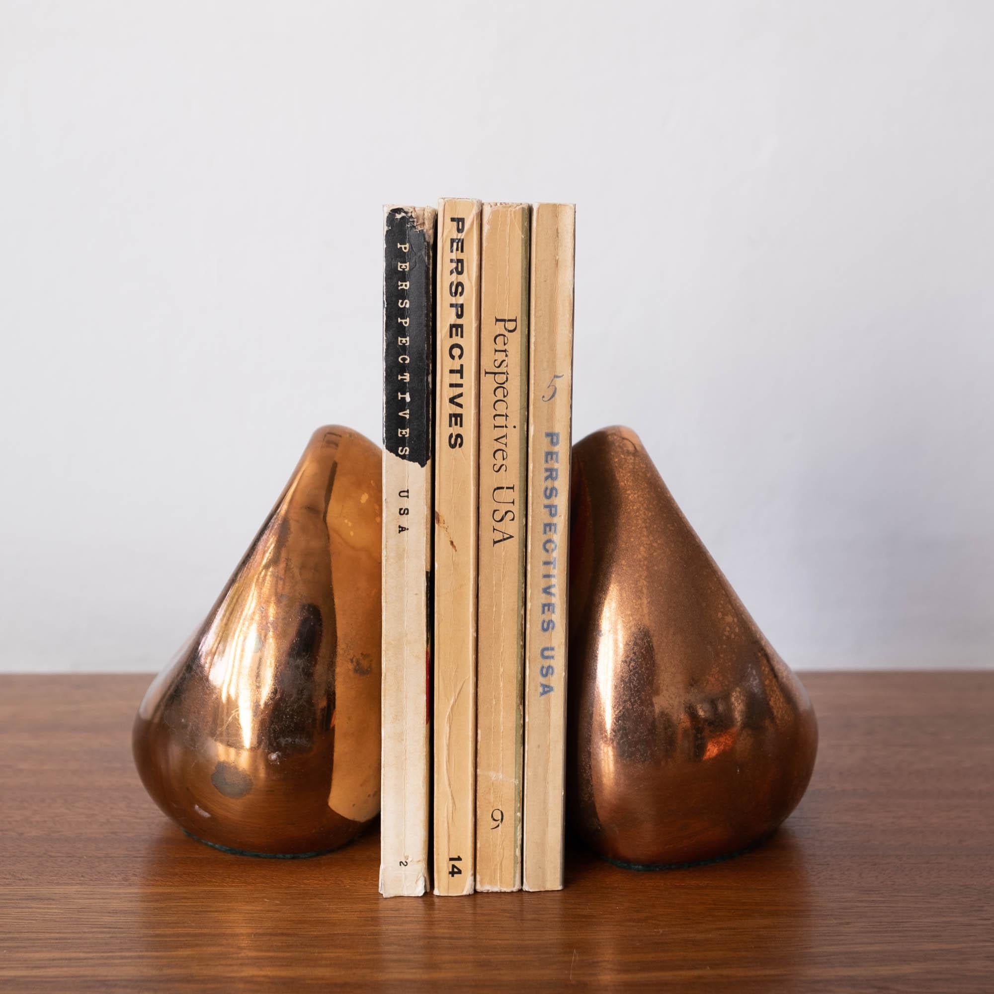 Mid-Century Modern Copper Bookends by Ben Seibel for Jenfred-Ware