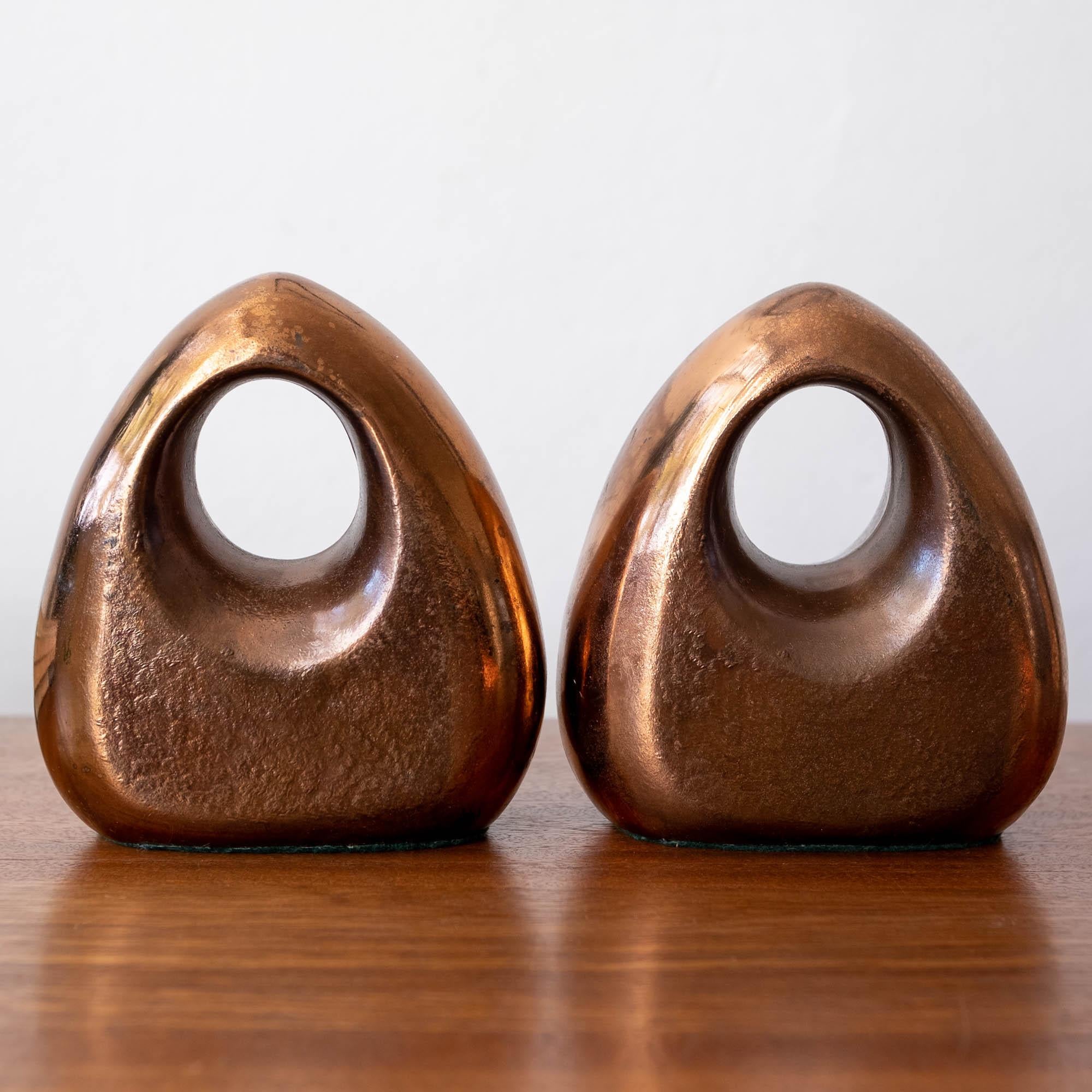 20th Century Copper Bookends by Ben Seibel for Jenfred-Ware