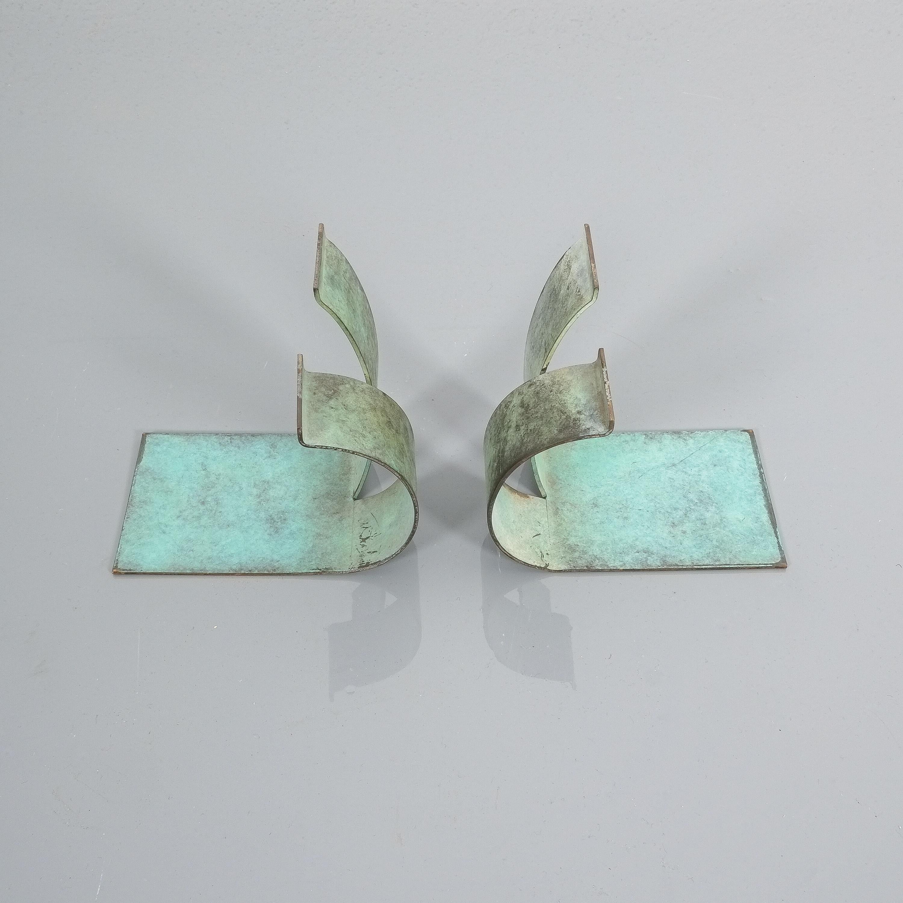 French Copper Bookends Midcentury, France
