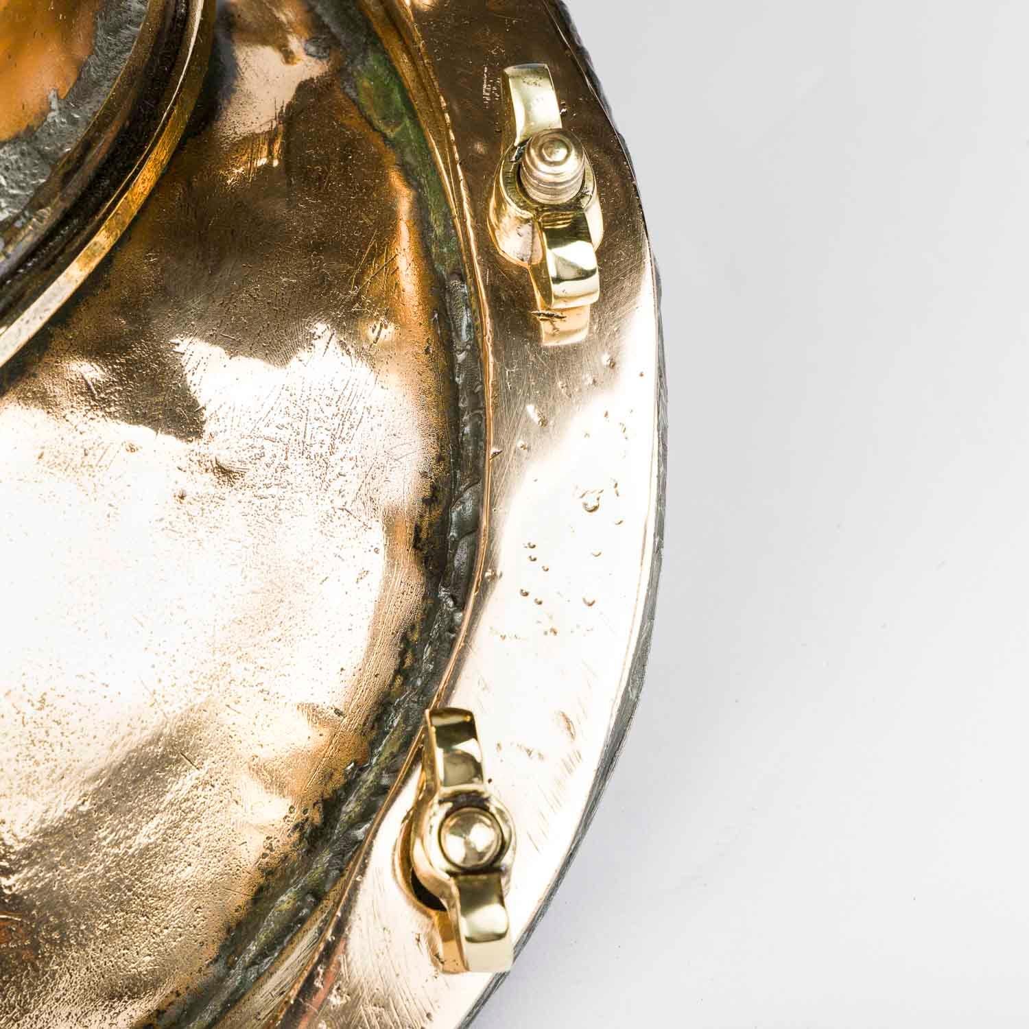 Copper & brass 12 bolt diving helmet en vente 9