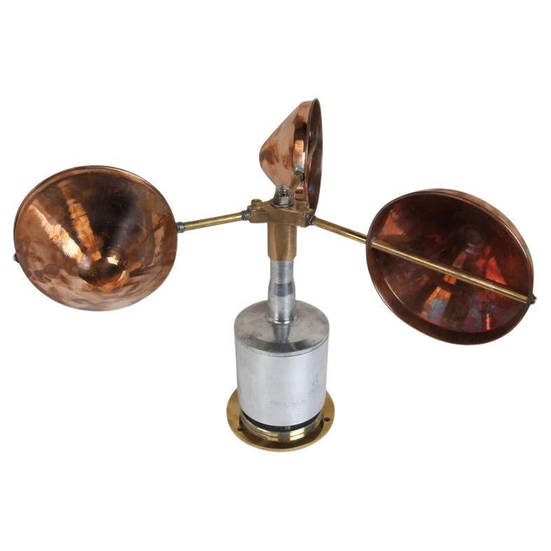 Anémomètre de navire en cuivre, laiton et chrome en vente